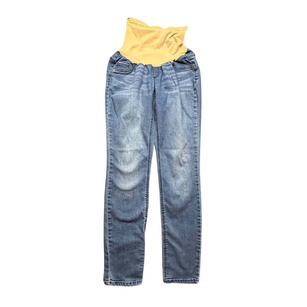 Indigo Blue Maternity Jeans Womens Medium Skinny Stretch Dark Wash Casual Pants